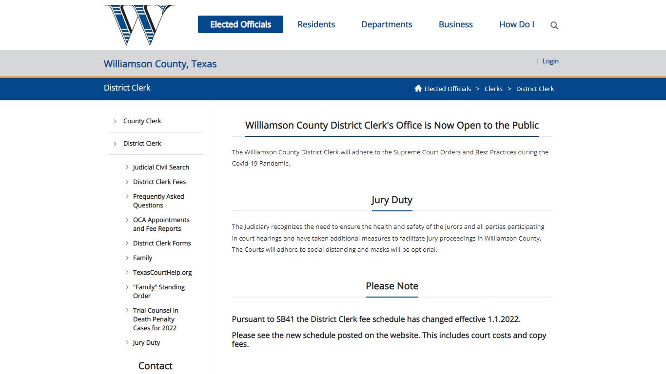 District Clerk - Williamson County, Texas